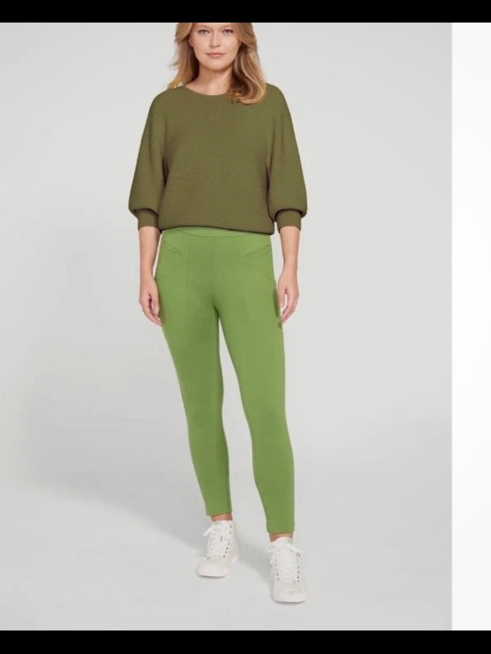 High-Rise Olive Green Ponte Leggings